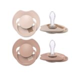 Difrax LOVI Sucette Dynamique 0-6 Mois - Beige/Marron | 2 Pièces